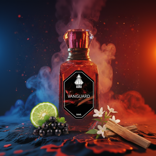 Vanguard air vape device with decorative elements on a dark background